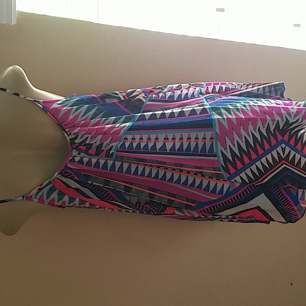 Express Mini Flowy Multi Color Dress - image 4